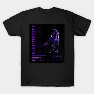 Purple Neon Highway Streetwear Design T-Shirt